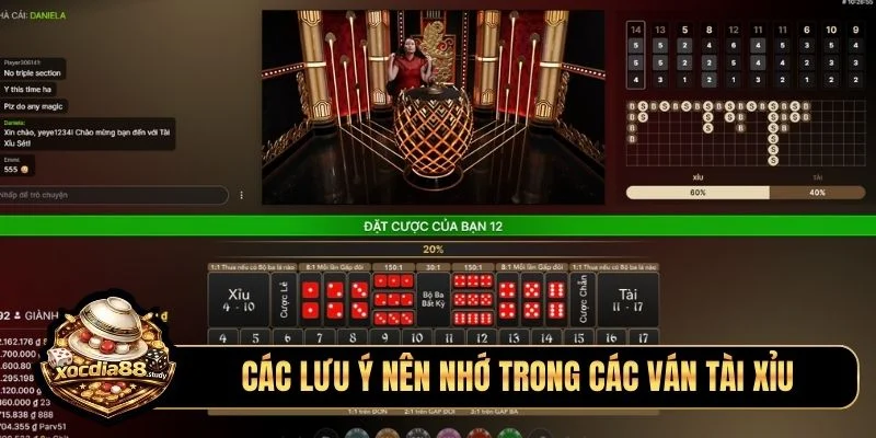 Các lưu ý nên nhớ trong các ván tài xỉu