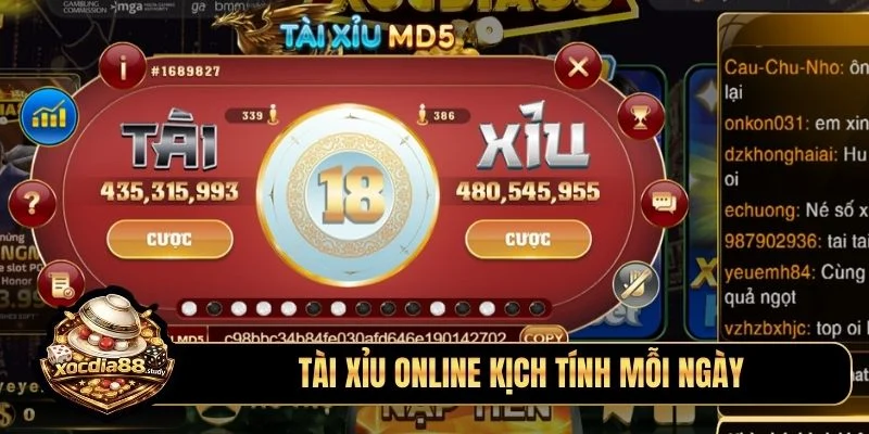 Tài xỉu online kịch tính mỗi ngày