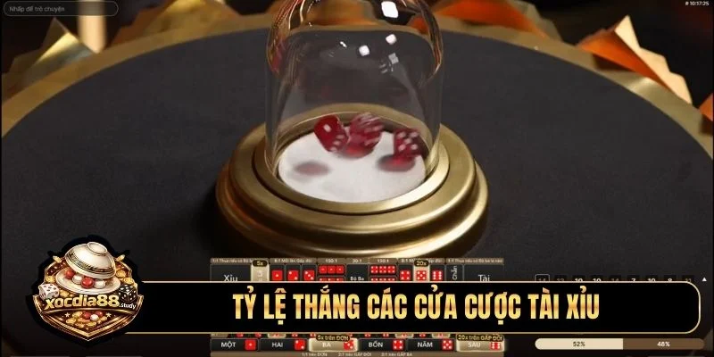 Tỷ lệ thắng các cửa cược tài xỉu